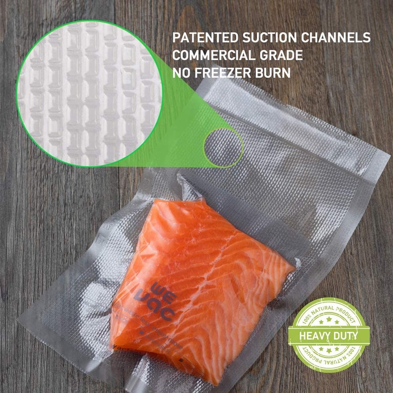 Wevac 8” x 12” 200 Count Food Vacuum Sealer Bags Keeper, PreCut Quart, Ideal for Food Saver, BPA Free, Commercial Grade, Great for storage, meal prep and Sous Vide - Image 2
